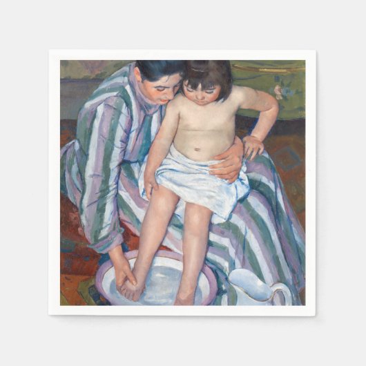 Mary Cassatt - Het kinderbad / Het bad van het kin Servet (Voorkant)
