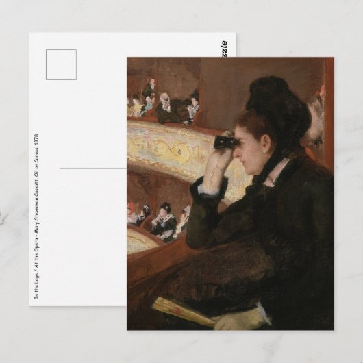 Mary Cassatt - in de Loge Briefkaart (Voorkant / Achterkant)
