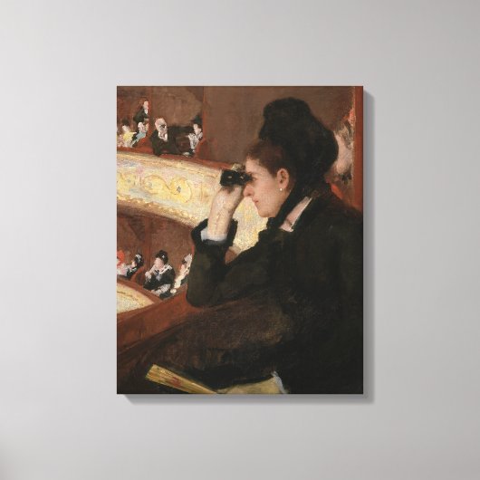 Mary Cassatt - In de Loge Canvas Afdruk (Voorkant)