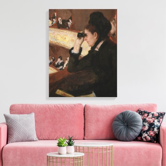 Mary Cassatt - in de Loge Canvas Afdruk (Insitu (Woonkamer))
