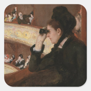 Mary Cassatt - In de Loge Vierkante Sticker