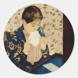 Mary Cassatt is de brief (ongeveer 1891) Ronde Sticker