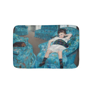 Mary Cassatt - Jong meisje in een blauwe fauteuil Badmat