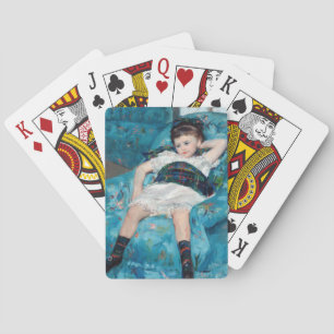 Mary Cassatt - Jong meisje in een blauwe stoel Pokerkaarten