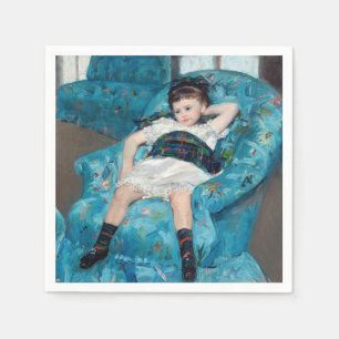 Mary Cassatt - Jong meisje in een blauwe stoel Servet