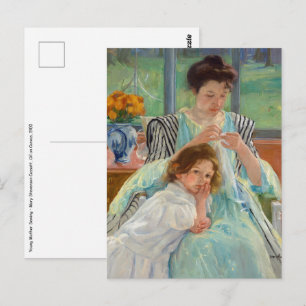 Mary Cassatt - Jonge moeder die naait Briefkaart