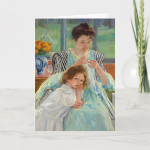 Mary Cassatt - Jonge Moeder die Naait Kaart