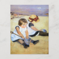 Mary Cassatt Jouant sur les invitations à la plage