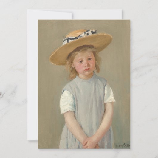 Mary Cassatt - Kind in een strohoed Bedankkaart (Voorkant)