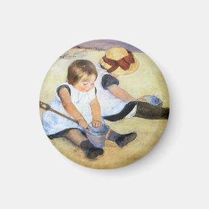 Mary Cassatt Kinderen die op de Beach Magnet spele Magneet
