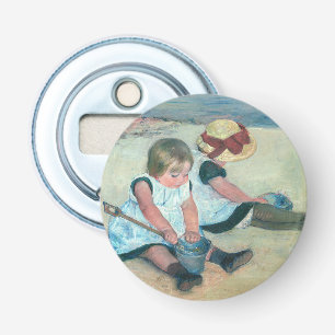 Mary Cassatt - Kinderen die op het strand spelen Button Flesopener