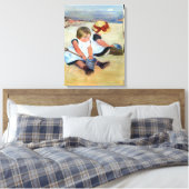 Mary Cassatt Kinderen die op het strand spelen Canvas Afdruk (Insitu (Slaapkamer))