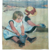 Mary Cassatt - Kinderen die op het strand spelen Douchegordijn (Voorkant)