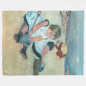 Mary Cassatt - Kinderen die op het strand spelen Fleece Deken (Voorkant (Horizontaal))