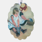 Mary Cassatt - Kinderen die op het strand spelen Ornament Kaart (Links)