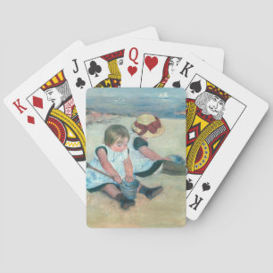 Mary Cassatt - Kinderen die op het strand spelen Pokerkaarten