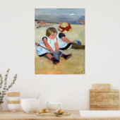 Mary Cassatt Kinderen die op het strand spelen Poster (Keuken)
