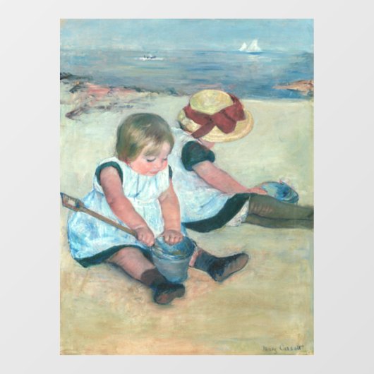 Mary Cassatt - Kinderen die op het strand spelen Raamsticker (Vel)