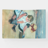 Mary Cassatt - Kinderen die op het strand spelen Spandoek (Horizontaal)