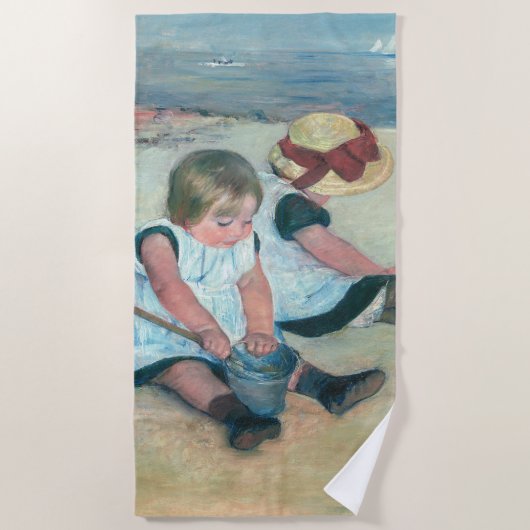 Mary Cassatt - Kinderen die op het strand spelen Strandlaken (Voorkant)