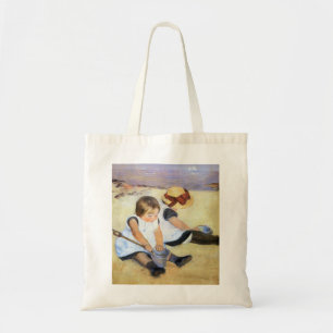 Mary Cassatt Kinderen die op het strand spelen Tote Bag