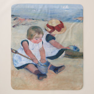 Mary Cassatt Kinderen spelen op het strand 1884 Sherpa Deken