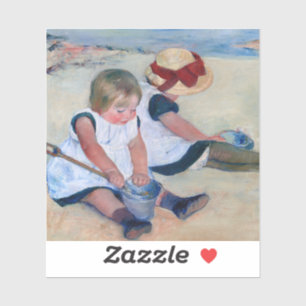 Mary Cassatt Kinderen spelen op het strand 1884 Sticker
