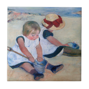 Mary Cassatt Kinderen spelen op het strand 1884  Tegeltje
