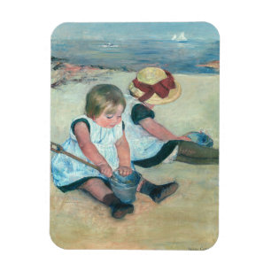 Mary Cassatt - Kinderen spelen op het strand Magneet