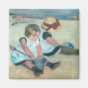 Mary Cassatt - Kinderen spelen op het strand Magneet