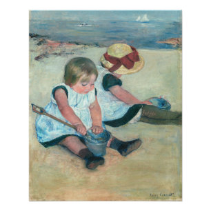 Mary Cassatt - Kinderen spelen op het strand Perfect Poster