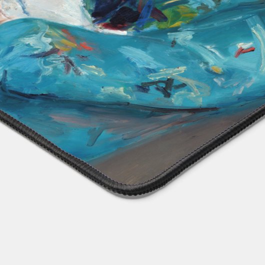 Mary Cassatt - klein meisje in een blauwe stoel Bureaumat (Hoek)