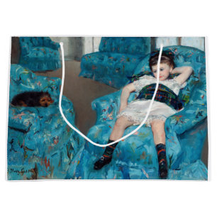 Mary Cassatt - klein meisje in een blauwe stoel Groot Cadeauzakje
