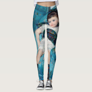Mary Cassatt - klein meisje in een blauwe stoel Leggings