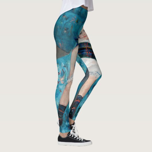 Mary Cassatt - klein meisje in een blauwe stoel Leggings (Rechts)