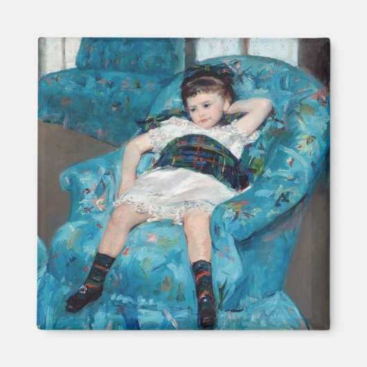 Mary Cassatt - klein meisje in een blauwe stoel Magneet (Voorkant)