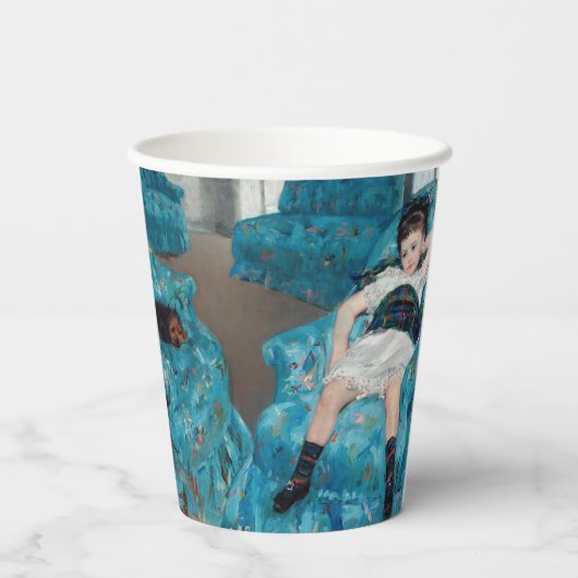 Mary Cassatt - klein meisje in een blauwe stoel Papieren Bekers (Achterkant)