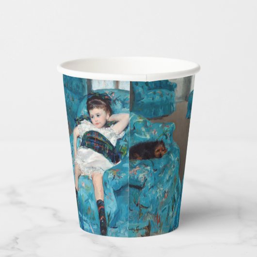 Mary Cassatt - klein meisje in een blauwe stoel Papieren Bekers (Rechts)