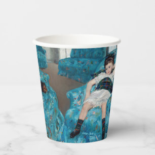 Mary Cassatt - klein meisje in een blauwe stoel Papieren Bekers