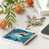 Mary Cassatt - klein meisje in een blauwe stoel Sleutelhanger (Zijkant)