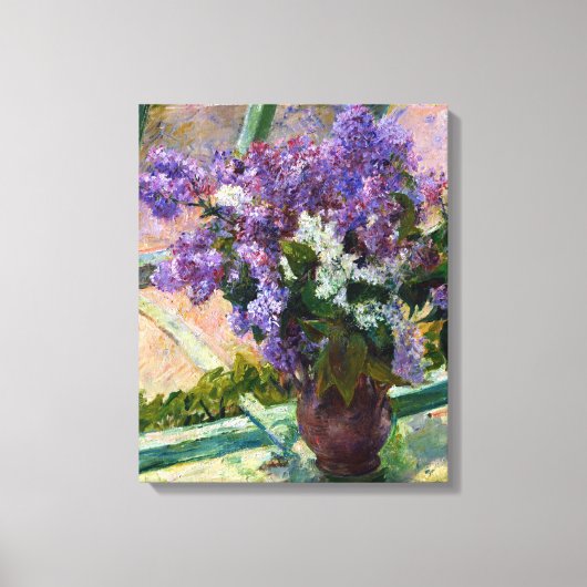 Mary Cassatt Lilacs in een raam Canvas Afdruk (Voorkant)
