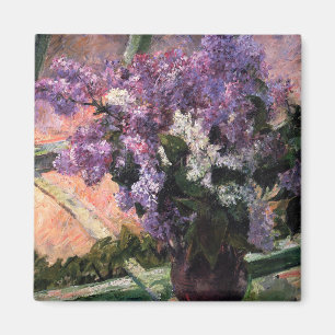 Mary Cassatt - Lilacs in een raam Magneet