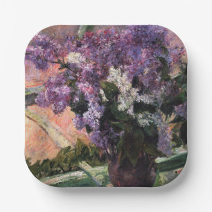Mary Cassatt - Lilacs in een raam Papieren Bordje