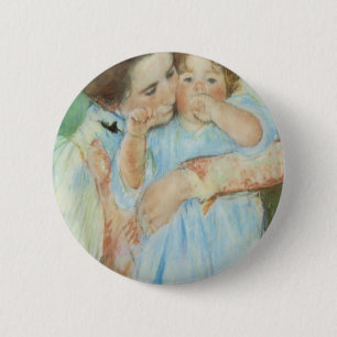 Mary Cassatt Moeder en Kind Moederdagkaart Ronde Button 5,7 Cm