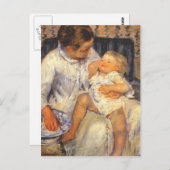 Mary Cassatt-moeder op het punt om haar Slapy Kind Briefkaart (Voorkant / Achterkant)