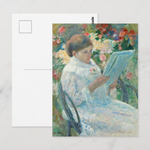 Mary Cassatt Op een balkon Vrouw lezend Tuin Kunst Briefkaart