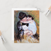 Mary Cassatt schilderij - Moeder en Kind Kaart (Voorkant / Achterkant in situ)