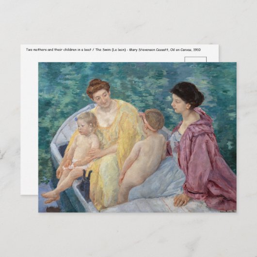 Mary Cassatt - Twee moeders en kinderen in een boo Briefkaart (Voorkant / Achterkant)