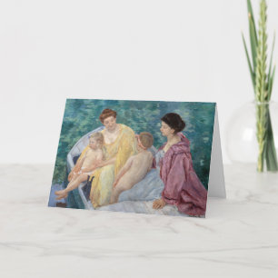 Mary Cassatt - Twee moeders en kinderen in een boo Kaart