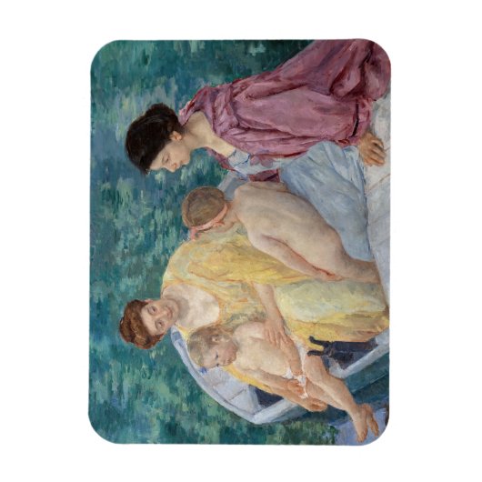 Mary Cassatt - Twee moeders en kinderen in een boo Magneet (Verticaal)